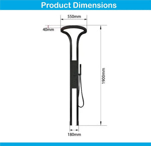 Smart Waterfall Circular Hot and Cold Shower Panel Set (Black) - Fossa Home