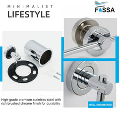 Fossa Brush Holder – Stainless Steel Wall Mounted Tumbler & Toothbrush Holder for Bathroom | Rustproof Organizer & Bathroom Accessories Set | Black + Chrome - Fossa Home