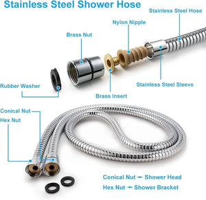 Dezire Rain Handheld Shower Head Chrome Finish Smooth Water Flow - Fossa Home