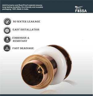 3 Inch Rose Gold Brass Pop Up Waste Coupling - Fossa Home