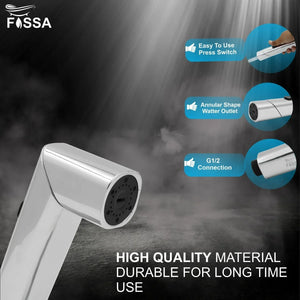 Dream Silver ABS Health Faucet with 1 Meter 304-Grade SS Hose Pipe & Hook - Fossa Home