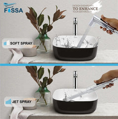 Fossa Dream Health Faucet Bidet Sprayer for Toilet, Handheld Sprayer Cloth Diaper Sprayer Set - ABS (Chrome Finish) | (With Hose Pipe & Hook) - Fossa Home