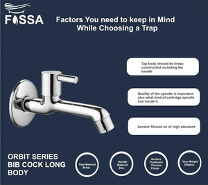 Orbit Brass Faucet Bib Cock Tap (Long Body) - Fossa Home