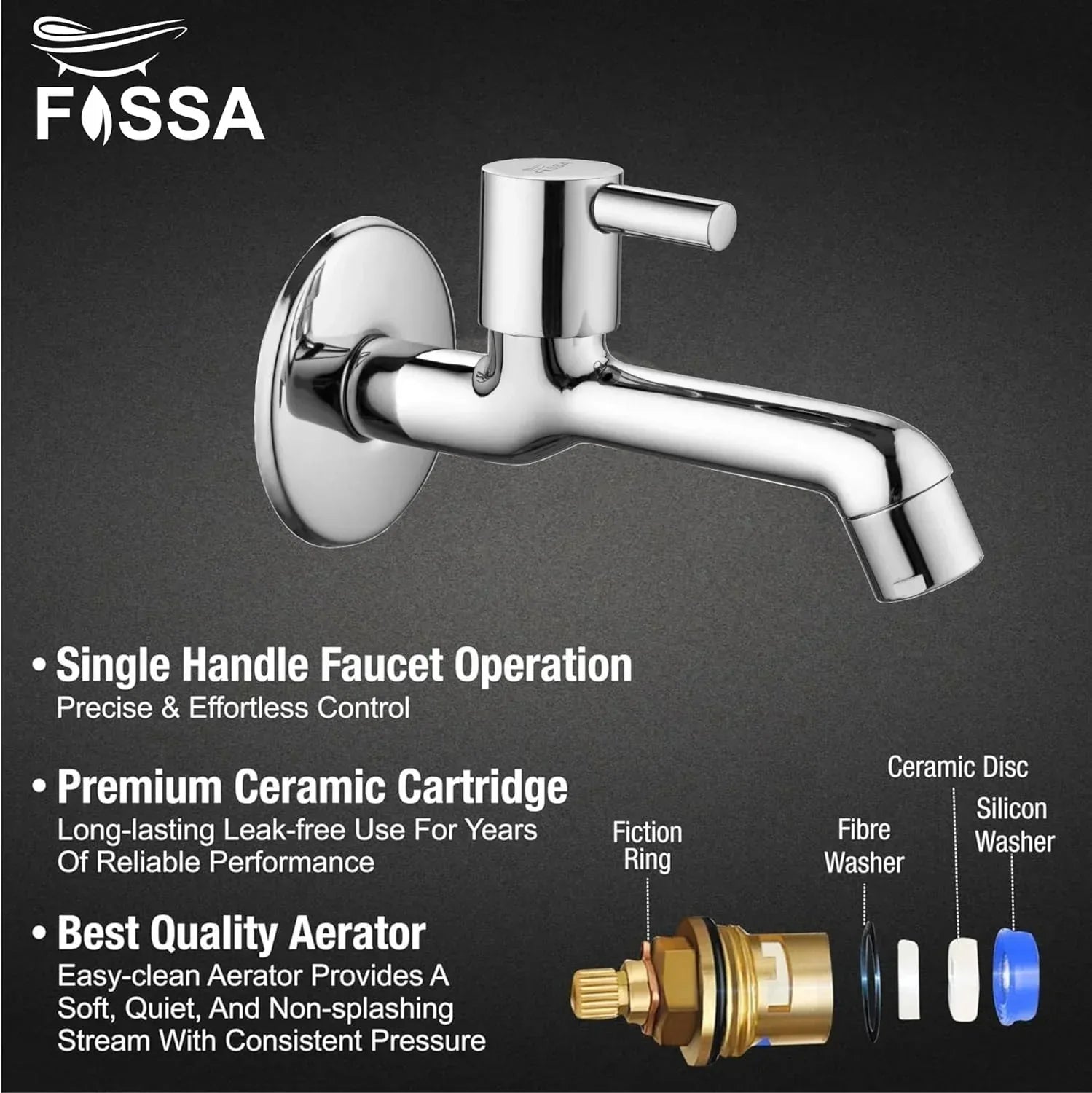 Orbit Brass Faucet Bib Cock Tap (Long Body) - Fossa Home