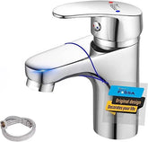Fossa Taps for Bathroom Sink Chrome Basin Mixer Tap Brass Modern Single Handle Bathroom Faucet FSLF-001 - Fossa Home
