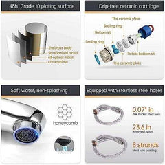 Fossa Taps for Bathroom Sink Chrome Basin Mixer Tap Brass Modern Single Handle Bathroom Faucet FSLF-001 - Fossa Home