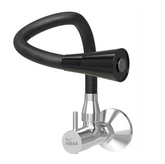 Fossa Brass Sink Cock with Dual Flow Kitchen Faucet with Flexible Swivel Spout (Black) Fossa Home