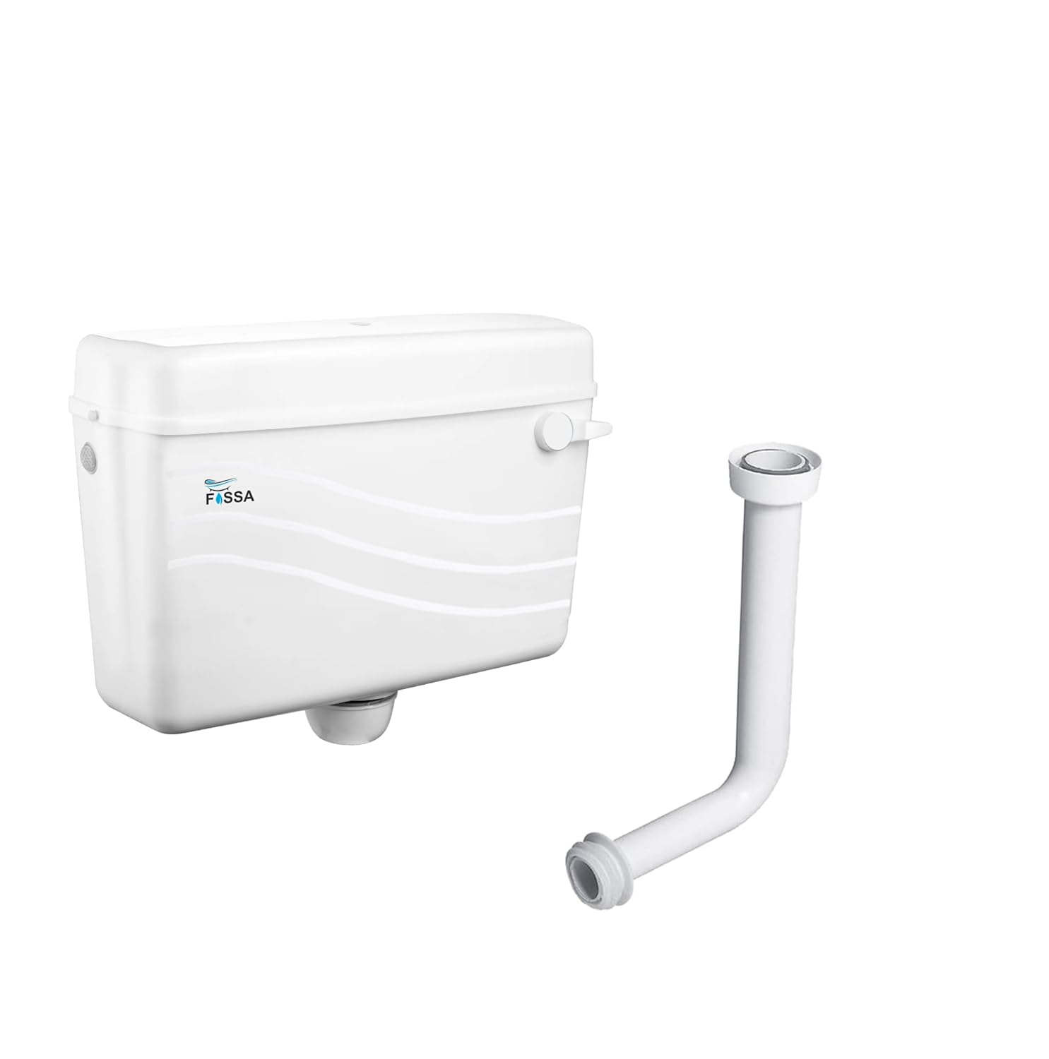 Flush tank with set pipe