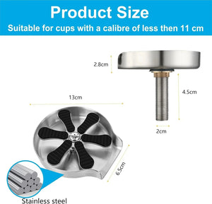 Kitchen Sink Glass Rinser with Heavy Stainless Steel Full Body - Fossa Home