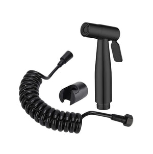 Fossa Hand Held Bidet Sprayer Premium Stainless Steel Sprayer - Health Faucet for Toilet, with 1 Mtr Spring Flexible Shower Hose Pipe,Hook (Black) - Fossa Home