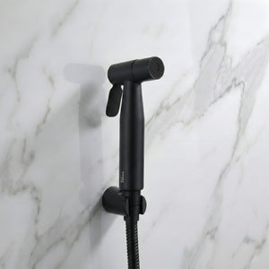 Hand Held Bidet Sprayer Black ABS Health Faucet with 1 Meter 304-Grade SS Hose Pipe & Hook - Fossa Home