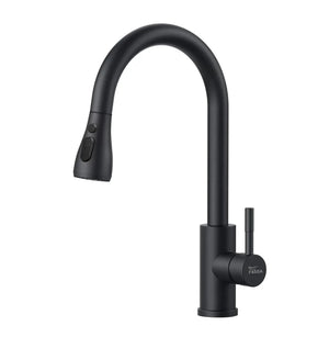 Fossa Heavy SUS 304 Stainless Steel Silver Single Lever Sink Hot & Cold Water Mixer Pull Down Tap Kitchen Sink Faucet with Pull Out Sprayer for... (Black) - Fossa Home