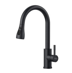 Fossa Heavy SUS 304 Stainless Steel Silver Single Lever Sink Hot & Cold Water Mixer Pull Down Tap Kitchen Sink Faucet with Pull Out Sprayer for... (Black) - Fossa Home