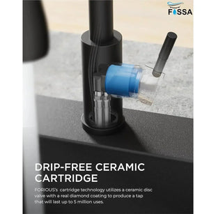 SUS 304 Kitchen Sink Mixer Tap with Pull-Down Sprayer – Black - Fossa Home