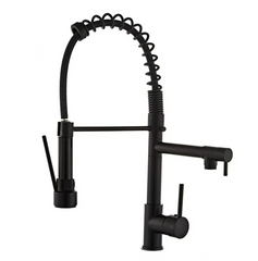 Kitchen Tap Kitchen Faucet Brushed Nickel Pull Down Kitchen Tap Single Handle 360 Degree Rotating Cold Hot Water Mixer Sink Taps Chrome (Black) Fossa Home