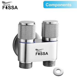 2 in 1 Brass Angle cock Silver For Use multi Purpose - Fossa Home