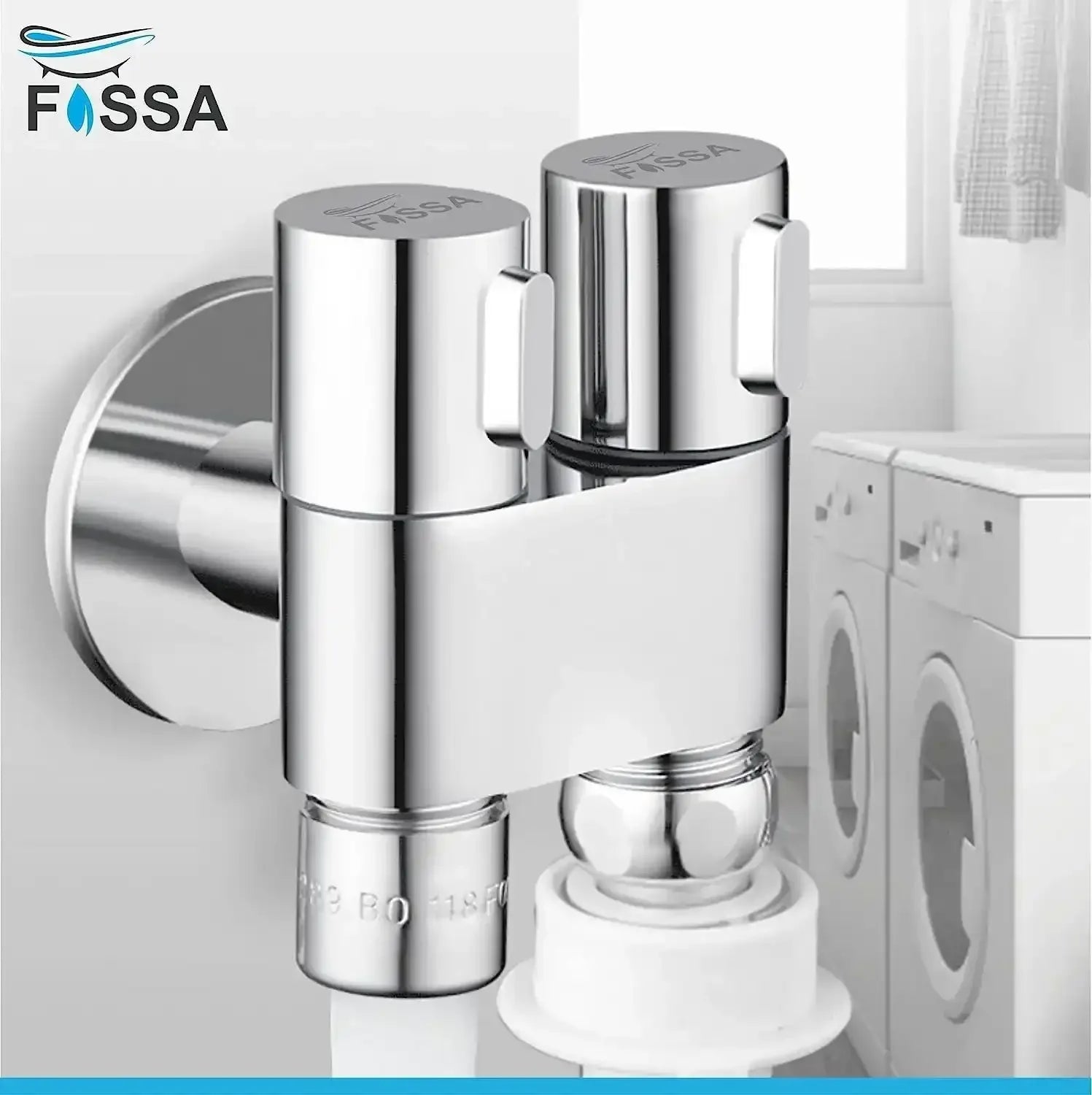 2 in 1 Brass Angle cock Silver For Use multi Purpose - Fossa Home