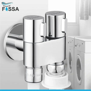2 in 1 Brass Angle cock Silver For Use multi Purpose - Fossa Home