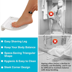 Fossa Classic Ceramic Unbreakable Foot Rest Stand for Smart Bathroom Corner – Adjustable Leg Support, Anti-Slip Foot Stand for Shaving | Foot Rest Stand for Use, White (Glossy Finish) - Fossa Home