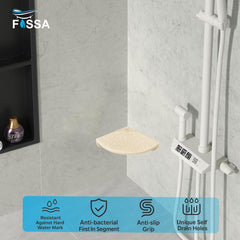 Fossa Classic Ceramic Unbreakable Foot Rest Stand for Smart Bathroom Corner – Anti-Slip Design & Adjustable Leg Support for Shaving | Foot Rest Stand Ivory (Glossy Finish) - Fossa Home