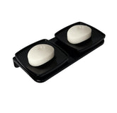 semi-ceramic soap dish, double soap dish, bathroom soap stand, durable soap dish, stylish bathroom accessory, water-resistant soap dish, modern soap holder, bathroom accessories, toothbrush holder, ceramic toothbrush stand, shower rack organizer, sink rack for soap, toilet accessory holder, bathroom decor, ceramic storage solution, toilet paper holder, ceramic towel rack, soap drying rack, ceramic sink tray, white bathroom accessories, portable bathroom organizer, luxury soap tray