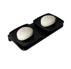 semi-ceramic soap dish, double soap dish, bathroom soap stand, durable soap dish, stylish bathroom accessory, water-resistant soap dish, modern soap holder, bathroom accessories, toothbrush holder, ceramic toothbrush stand, shower rack organizer, sink rack for soap, toilet accessory holder, bathroom decor, ceramic storage solution, toilet paper holder, ceramic towel rack, soap drying rack, ceramic sink tray, white bathroom accessories, portable bathroom organizer, luxury soap tray