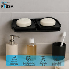 semi-ceramic soap dish, double soap dish, bathroom soap stand, durable soap dish, stylish bathroom accessory, water-resistant soap dish, modern soap holder, bathroom accessories, toothbrush holder, ceramic toothbrush stand, shower rack organizer, sink rack for soap, toilet accessory holder, bathroom decor, ceramic storage solution, toilet paper holder, ceramic towel rack, soap drying rack, ceramic sink tray, white bathroom accessories, portable bathroom organizer, luxury soap tray