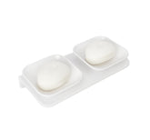 semi-ceramic soap dish, double soap dish, bathroom soap stand, durable soap dish, stylish bathroom accessory, water-resistant soap dish, modern soap holder, bathroom accessories, toothbrush holder, ceramic toothbrush stand, shower rack organizer, sink rack for soap, toilet accessory holder, bathroom decor, ceramic storage solution, toilet paper holder, ceramic towel rack, soap drying rack, ceramic sink tray, white bathroom accessories, portable bathroom organizer, luxury soap tray