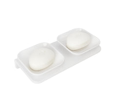 semi-ceramic soap dish, double soap dish, bathroom soap stand, durable soap dish, stylish bathroom accessory, water-resistant soap dish, modern soap holder, bathroom accessories, toothbrush holder, ceramic toothbrush stand, shower rack organizer, sink rack for soap, toilet accessory holder, bathroom decor, ceramic storage solution, toilet paper holder, ceramic towel rack, soap drying rack, ceramic sink tray, white bathroom accessories, portable bathroom organizer, luxury soap tray