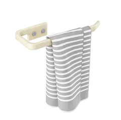 Fossa Classic Unbreakable Wall Mounted Ceramic Napkin Ring & Towel Holder for Bathroom & Kitchen – Space-Saving, Anti-Rust Towel Hanger | Stylish Bathroom Accessory – Ivory (Glossy Finish) - Fossa Home