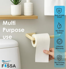 Fossa Classic Unbreakable Wall Mounted Ceramic Napkin Ring & Towel Holder for Bathroom & Kitchen – Space-Saving, Anti-Rust Towel Hanger | Stylish Bathroom Accessory – Ivory (Glossy Finish) - Fossa Home