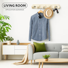 FOSSA Classy Ceramic Cloth Hanger – Stylish Wall Mounted Hook Rack with 6 Curved Hooks for Bathroom & Living Spaces (Cream) - Fossa Home