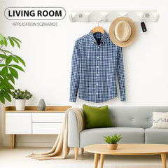 FOSSA Classy Ceramic Cloth Hanger – Stylish Wall Mounted Hook Rack with 6 Curved Hooks for Bathroom & Living Spaces White (Glossy Finish) - Fossa Home