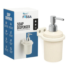 Fossa Classy Soap Dispenser for Bathroom & Kitchen – Wall Mounted Dispenser for Hand Wash & Face Wash | Ceramic Body Ivory (Glossy Finish) - Fossa Home