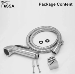Fossa Health Faucet Bidet Sprayer for Toilet, Handheld Sprayer Cloth Diaper Sprayer Set - ABS (Chrome Finish) | (with Hose Pipe & Hook) - Fossa Home