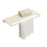 Fossa Space-Saving Wall Mounted Towel Shelf – Foldable Chrome Towel, Durable Bathroom Accessories, Rust Resistant & Stylish Bathroom Fittings | Ivory (Quartz Ceramic) - Fossa Home