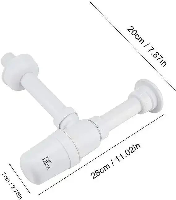 12 inch ABS White Bottle Trap with Flange - Fossa Home