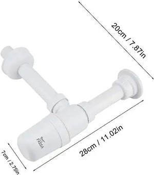 12 inch ABS White Bottle Trap with Flange - Fossa Home