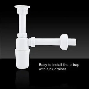 12 inch ABS White Bottle Trap with Flange - Fossa Home
