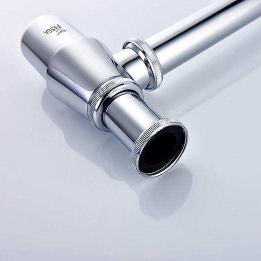 Fossa Brass Bottle Trap for Wash basins | Bottle Trap With Wall Flange and 12 Inches Pipe | Chrome Finish - Fossa Home