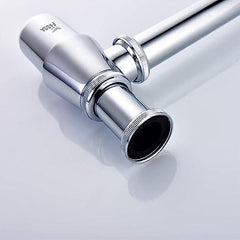 Fossa Brass Bottle Trap for Wash basins | Bottle Trap With Wall Flange and 12 Inches Pipe | Chrome Finish - Fossa Home