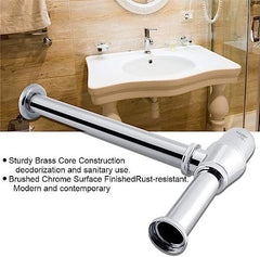 Fossa Brass Bottle Trap for Wash basins | Bottle Trap With Wall Flange and 12 Inches Pipe | Chrome Finish - Fossa Home