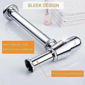 12 inch Brass Silver Bottle Trap with Flange - Fossa Home