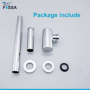 Fossa Steel Bottle Trap for Wash basins | Bottle Trap With Wall Flange and 12 Inches Pipe | Chrome Finish SBT-101 - Fossa Home
