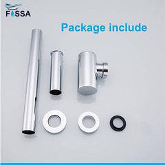 Fossa Steel Bottle Trap for Wash basins | Bottle Trap With Wall Flange and 12 Inches Pipe | Chrome Finish SBT-101 - Fossa Home