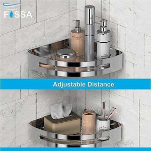 FOSSA Bathroom Shelf – Rustproof 304 Stainless Steel Corner Organizer (Triangle, Chrome, 1 Piece) - Fossa Home