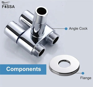 2 in 1 Brass Angle cock Silver For Use multi Purpose - Fossa Home