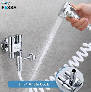 2 in 1 Brass Angle cock Silver For Use multi Purpose - Fossa Home