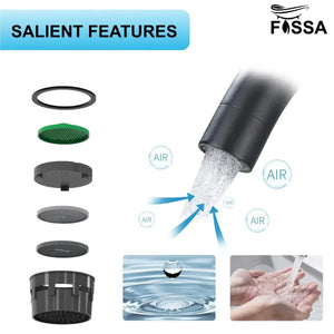 Fossa kubix 9" Inch Pillar Cock Tap Faucet for Wash Basin Water Wash Basin SS-304 Pillar Tap with Black Matte Finish for Bathroom,Washbasin,Deck Mount,Table Mount - Fossa Home