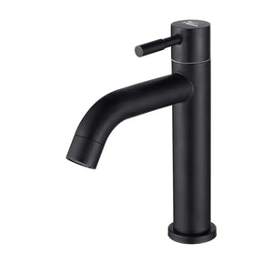 Fossa kubix 9" Inch Pillar Cock Tap Faucet for Wash Basin Water Wash Basin SS-304 Pillar Tap with Black Matte Finish for Bathroom,Washbasin,Deck Mount,Table Mount - Fossa Home